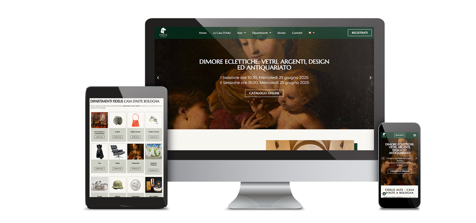 mockup sito web fidelis casa d'aste Bologna