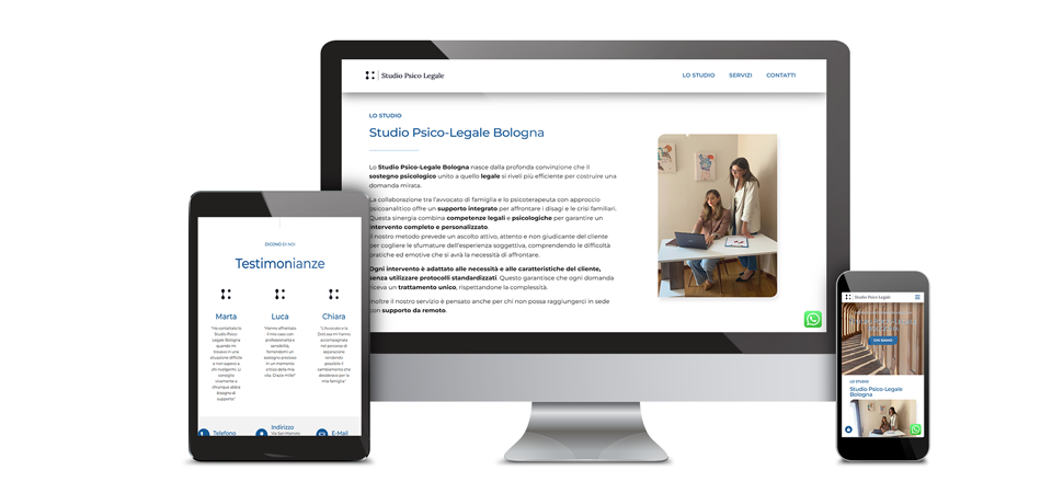 mockup sito web studio psicolegale